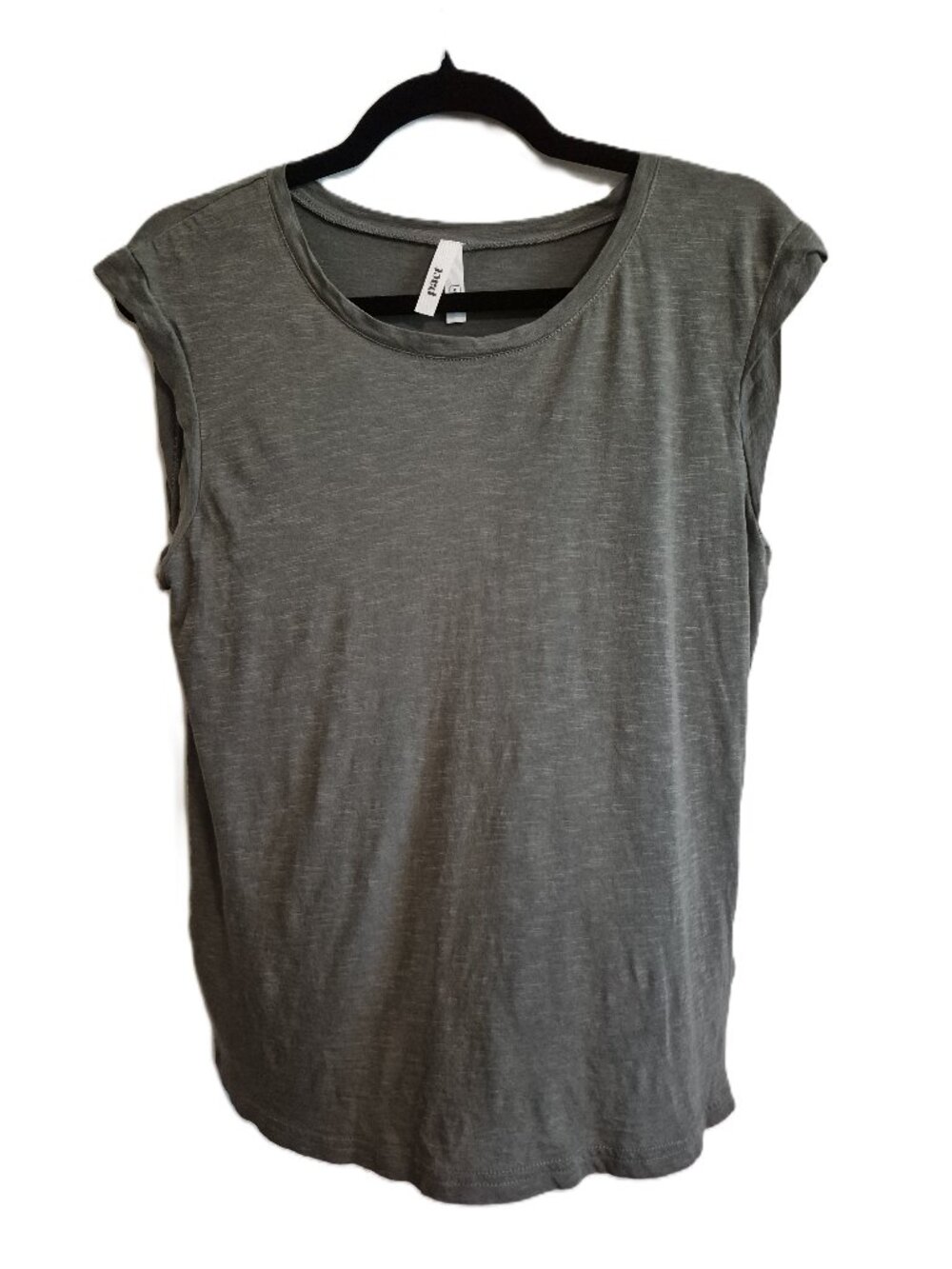PACT Dusty Green 100% Organic Cotton Sleeveless Blouse Small